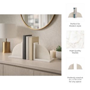 JULIANWIND SET OF 2 WHITE BOOKENDS 6 (IN) 9