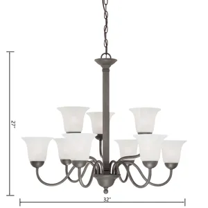Riva 32'' Wide 9-Light Chandelier - Painted Bronze 2