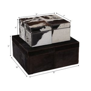 ESSEXLAND SET OF 2 IVORY BOXES 6 (IN) 9