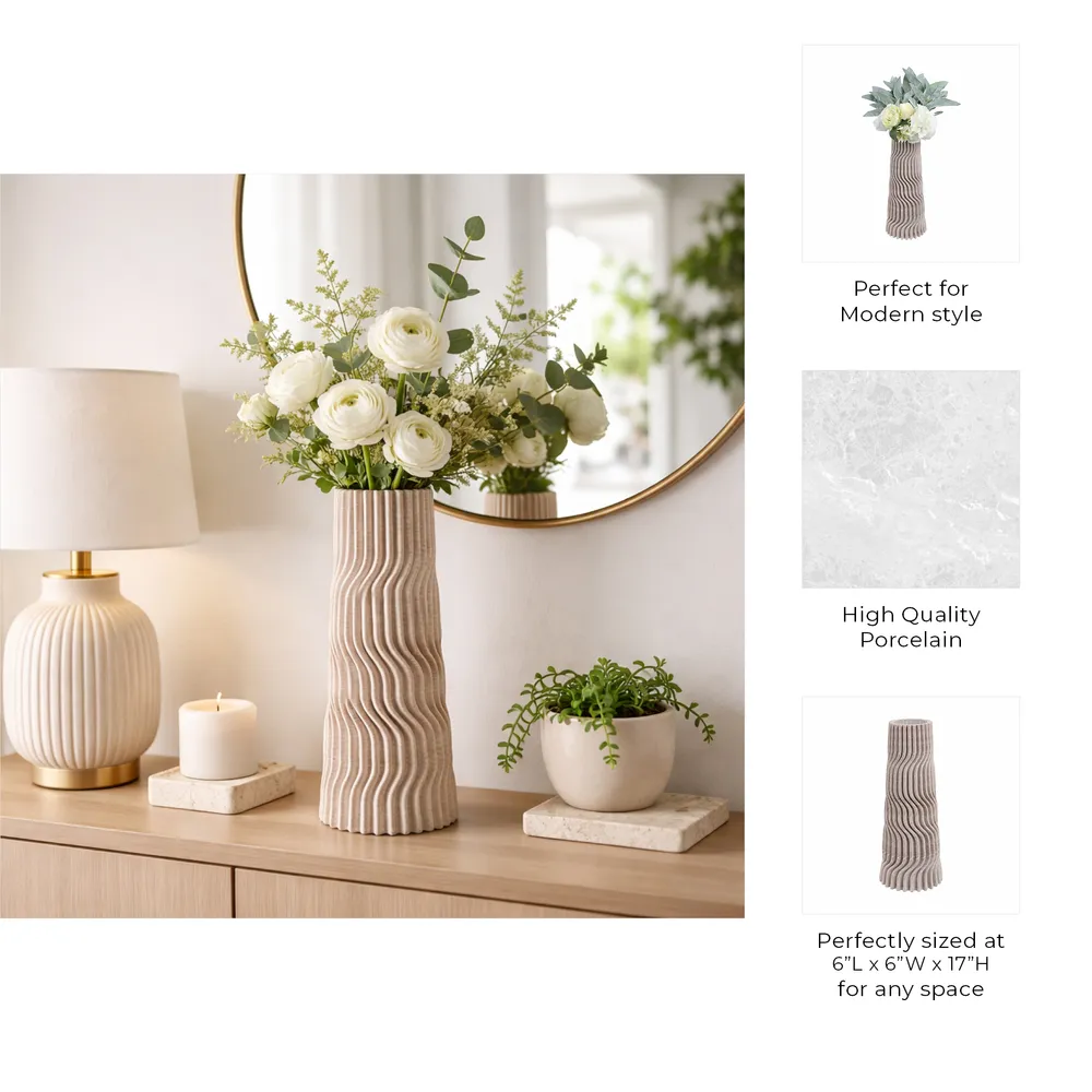 LAKEWORTH TAN VASE 17 (IN)