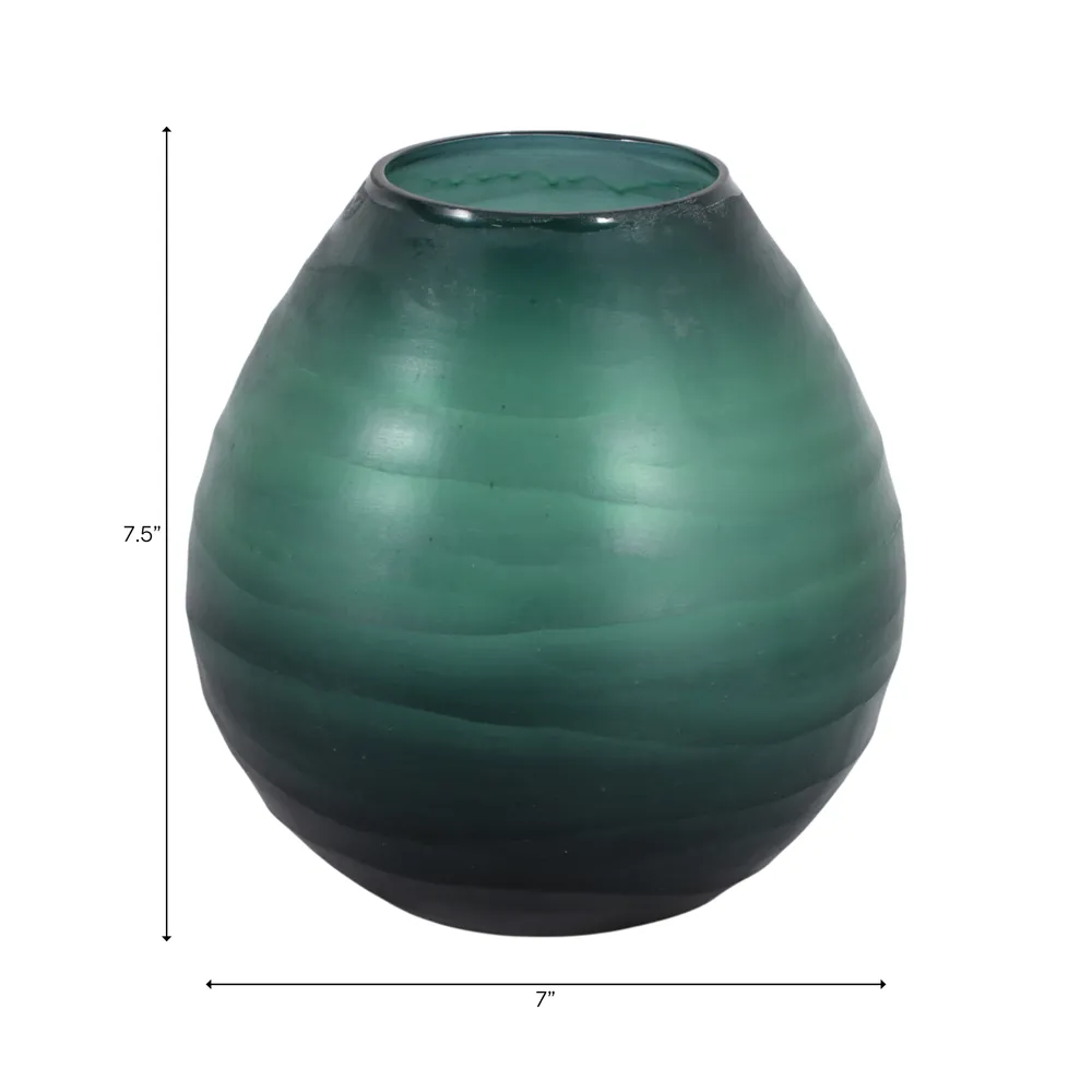 VERAROSE BLUE GLASS VASE 8 (IN)