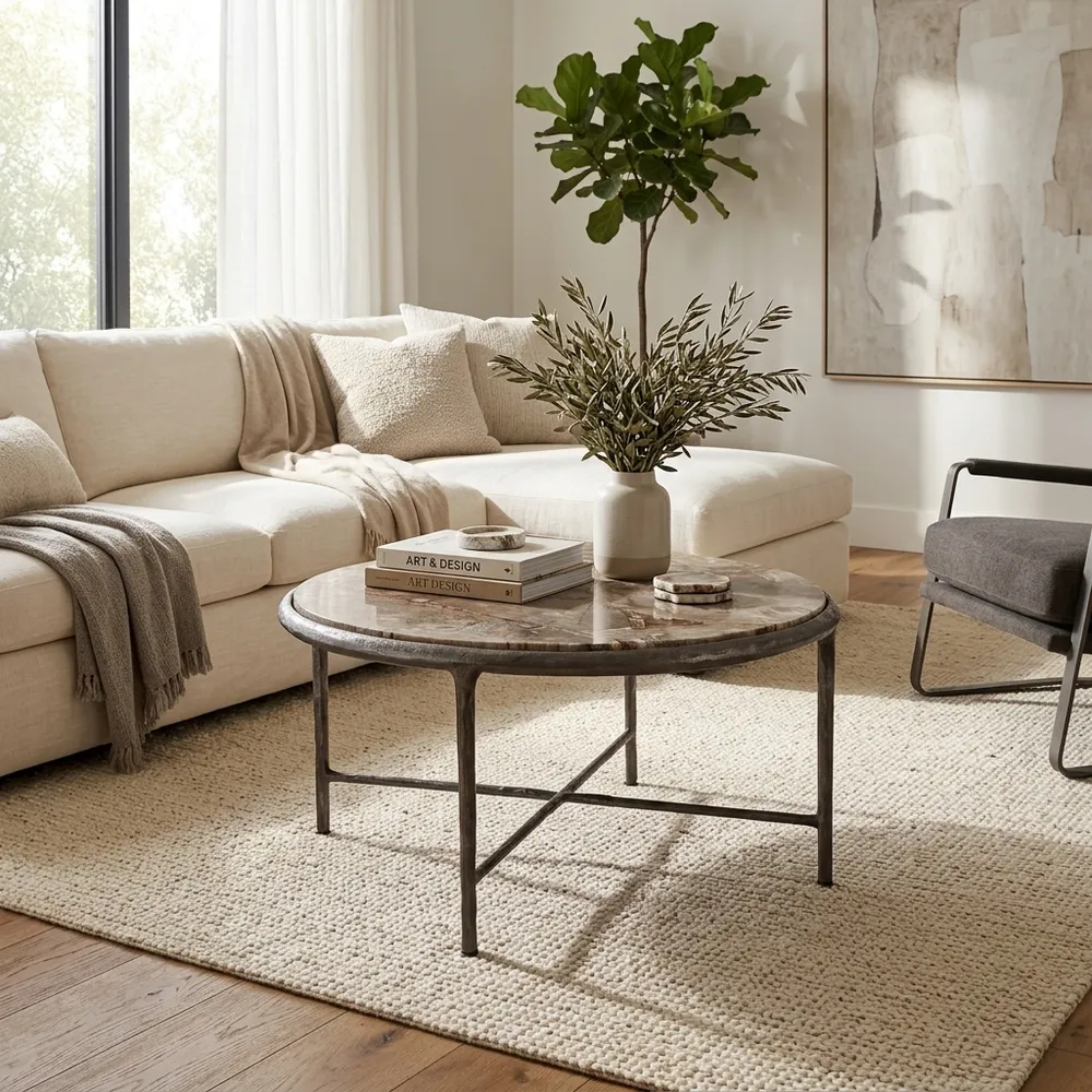 NORASTONE SILVER COFFEE TABLE 17 (IN)