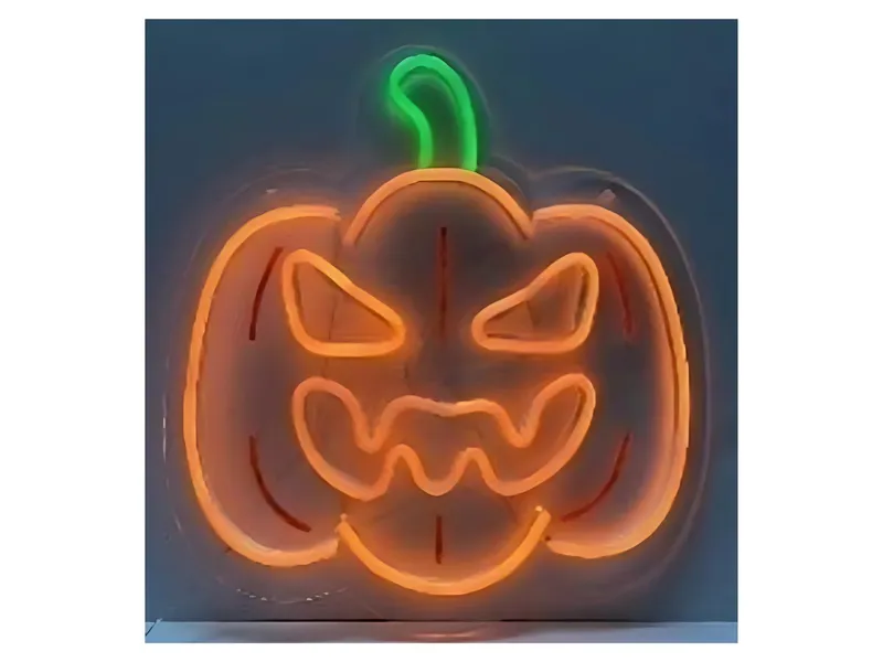 14" Orange Pumpkin Neon Light - Electric 1