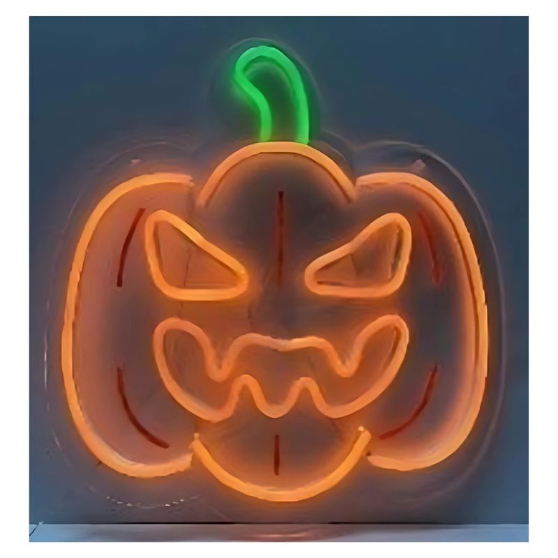 14" Orange Pumpkin Neon Light - Electric
