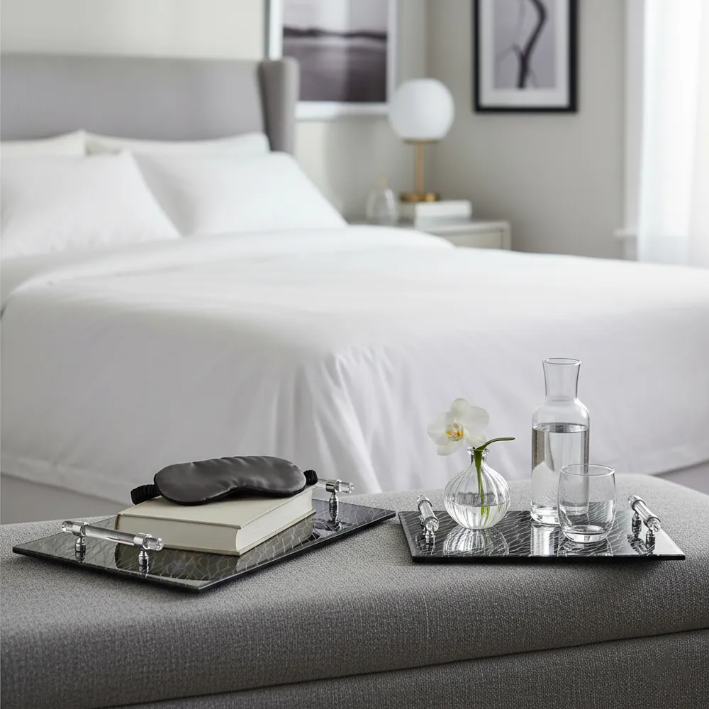 LARKLAND SET OF 2 BLACK TRAY 2 (IN)