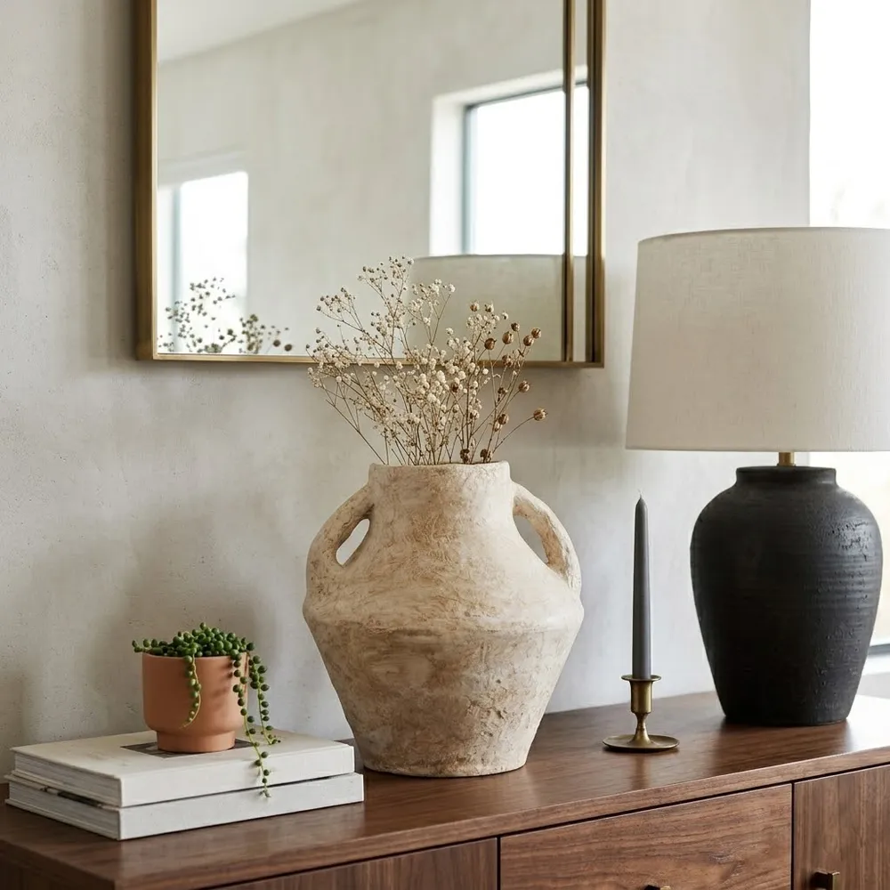 FERRIS WHITE VASE 15 (IN)