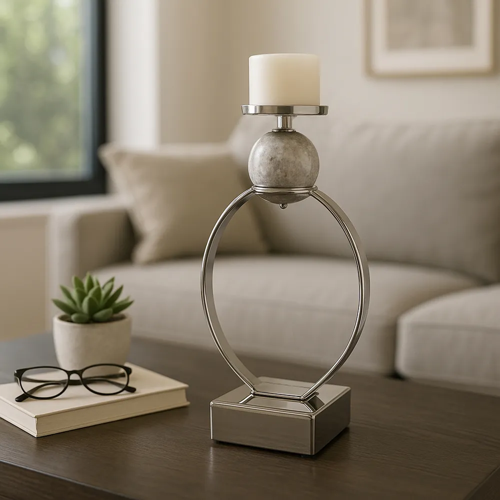 GRAYDONDALE SILVER CANDLE HOLDER 21 (IN)