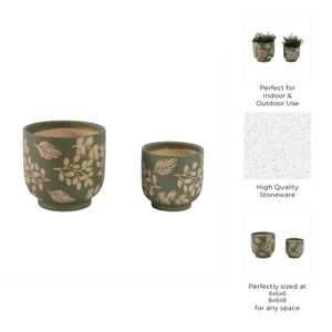 DRYDENBROOK SET OF 2 GREEN PLANTER 8 (IN) 10