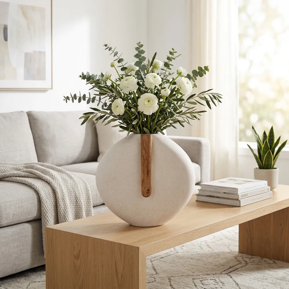 FINTONSIDE WHITE VASE 18 (IN)