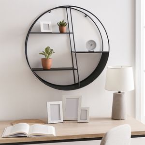 BRENTONBURN BLACK WALL SHELF 32 (IN) 8