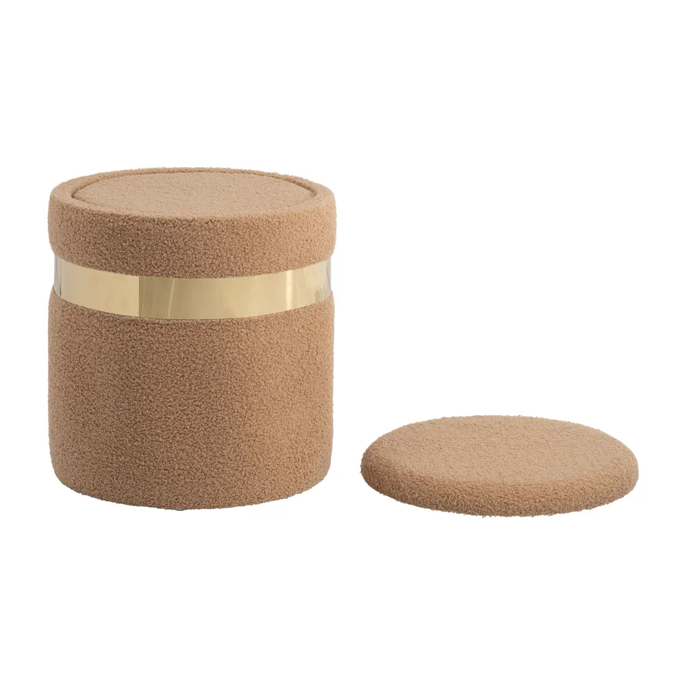 GORDENRIDGE SET OF 2 TAN OTTOMANS 18 (IN)