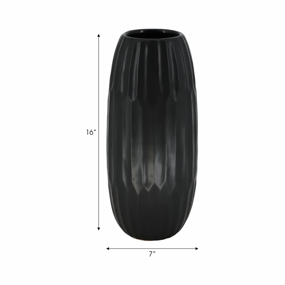 EVANDERGROVE BLACK VASE 16 (IN)