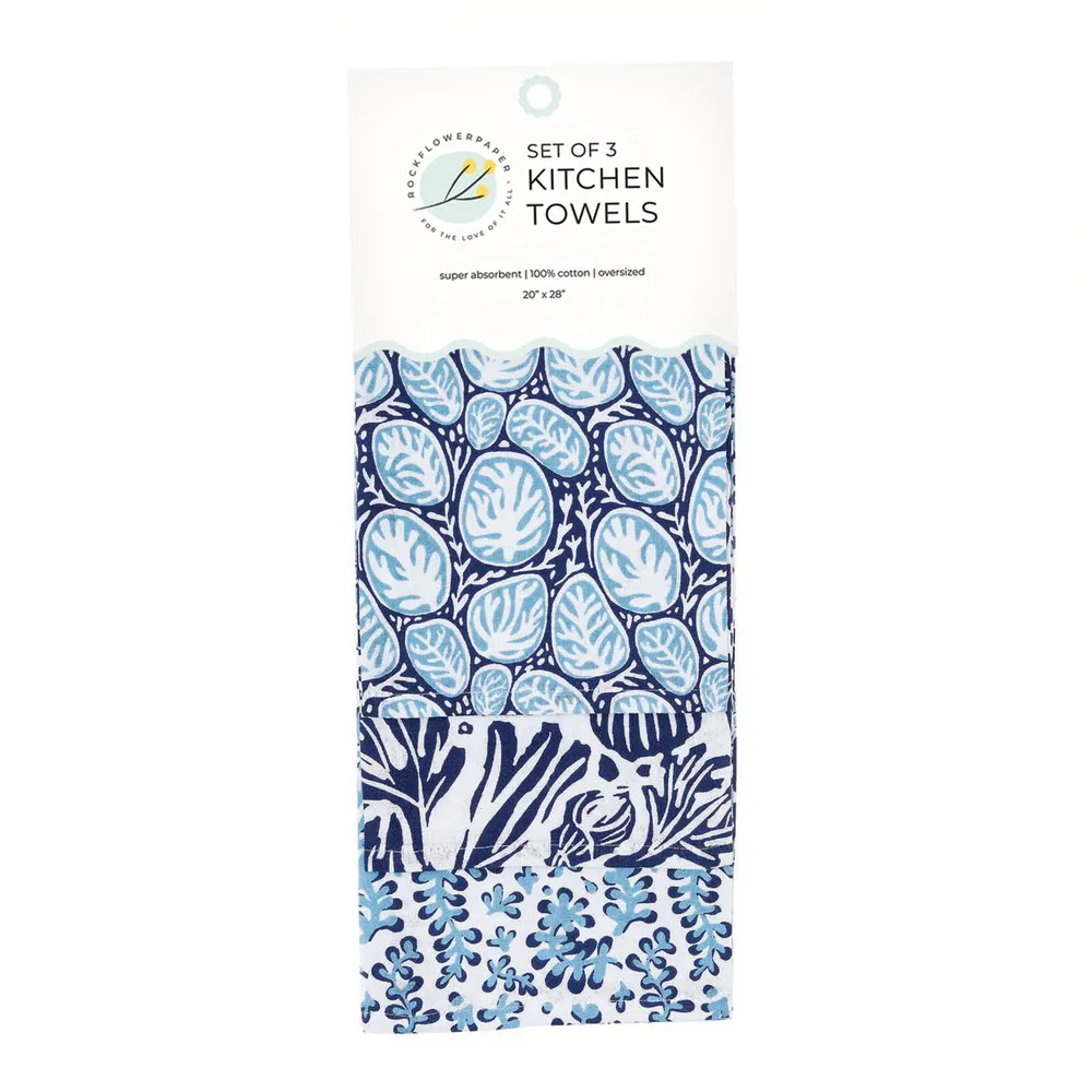 Sea Life Cotton Kitchen Towels (Set of 3)