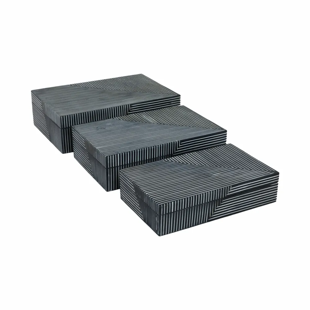 HENSONSHAW SET OF 3 BLUE BOXES 4 (IN)