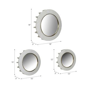 BRAMWORTH SET OF 3 WHITE MIRRORS 18 (IN) 7