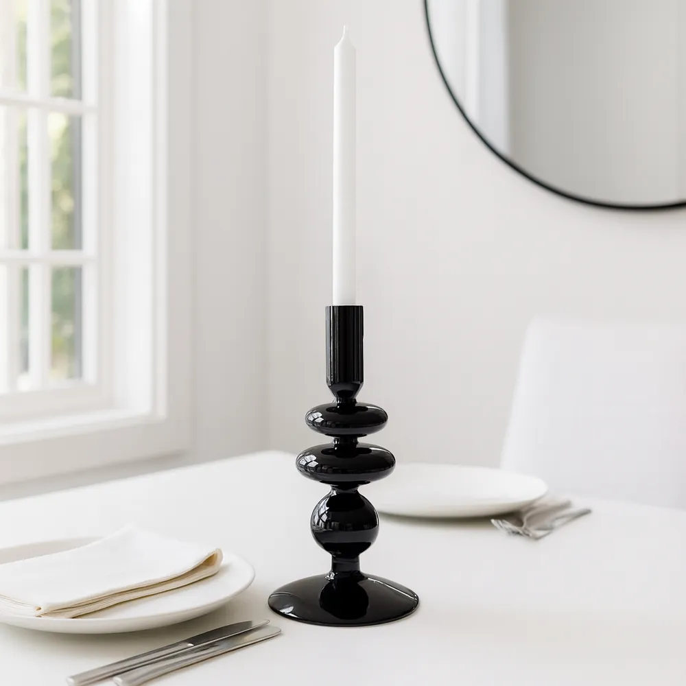 ELLENLAND BLACK CANDLE HOLDER 7 (IN)