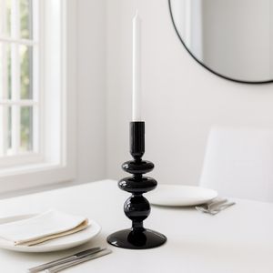 ELLENLAND BLACK CANDLE HOLDER 7 (IN) 2