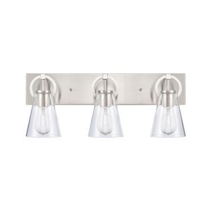 Harnell 23" Wide 3-Light Vanity Light - Brushed Nickel 2