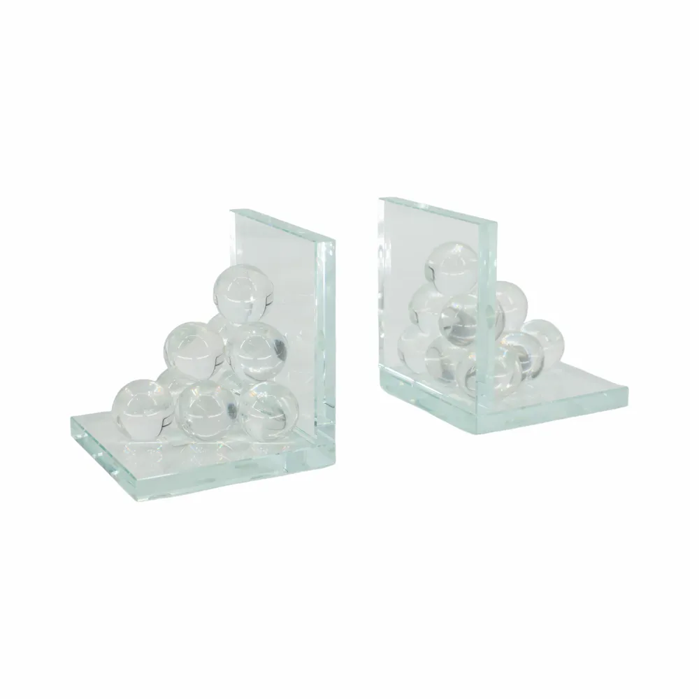 TANNER SET OF 2 CLEAR BOOKENDS 6 (IN)