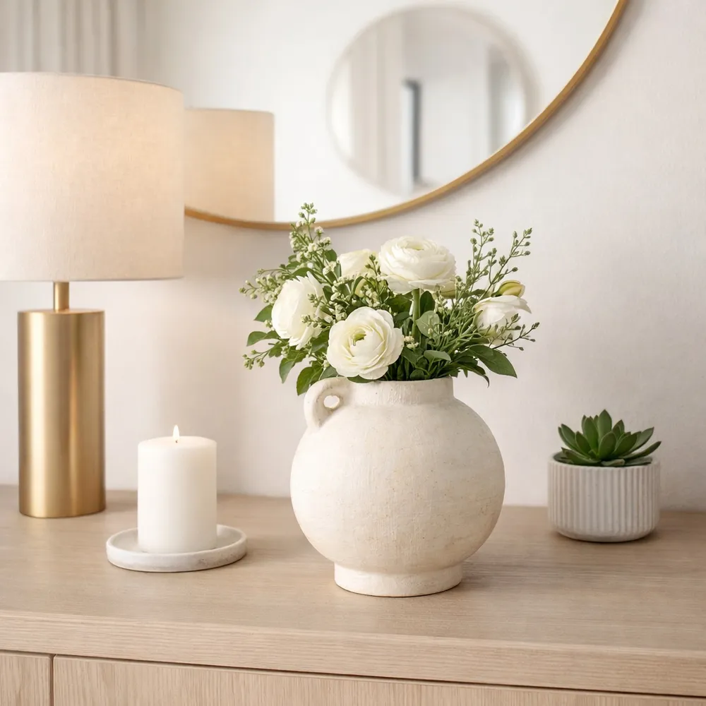 CORBINFORD WHITE VASE 10 (IN)