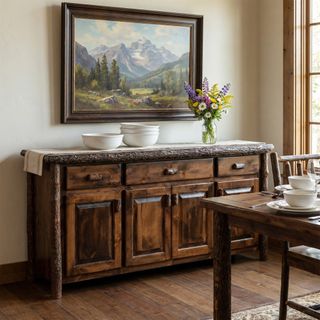Hickory Log 75-inch Buffet - Cognac