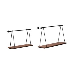 FULTONLEY SET OF 2 BROWN WALL SHELF 14 (IN) 3