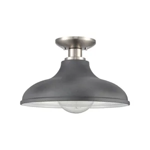 Grenville 13″ Wide 1-Light Semi Flush Mount - Brushed Nickel 2