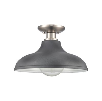 Grenville 13″ Wide 1-Light Semi Flush Mount - Brushed Nickel