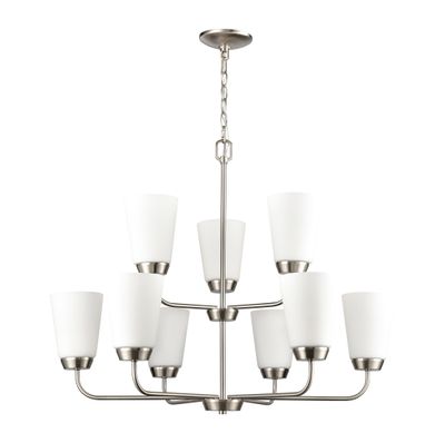 Winslow 30'' Wide 9-Light Chandelier - Brushed Nickel