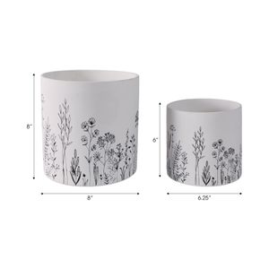 DARRENOAK SET OF 2 WHITE PLANTER 8 (IN) 9