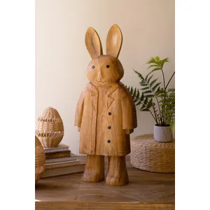 Large Standing Camphor Wood Rabbit 1