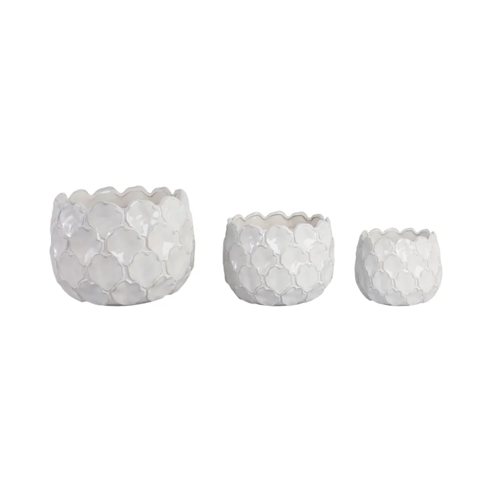 HAZENSHAW SET OF 3 WHITE PLANTER 11 (IN)
