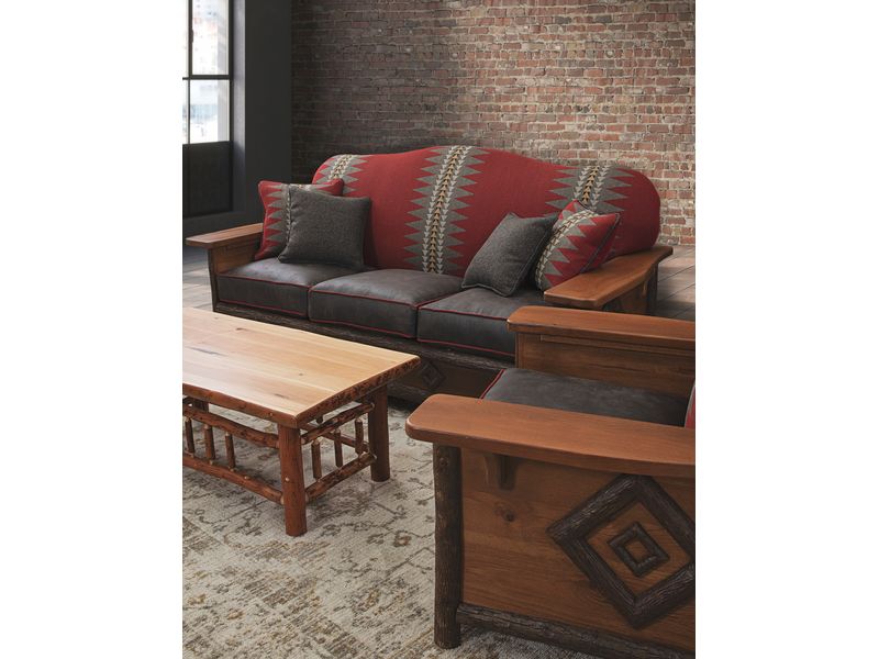 Hickory Log  Diamond Peak Lounge Chair - Premium Fabric - Seat:  Fabric TBD;   Backrest:  Fabric TBD 1