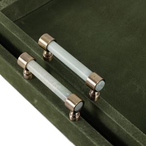 GLASTONGROVE SET OF 2 GREEN TRAY 3 (IN) 6