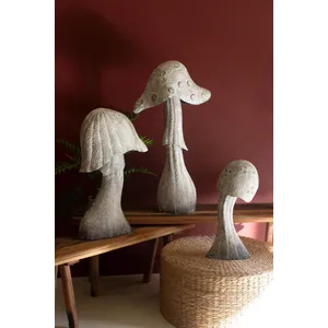 Set of 3 Rustic Metal Mushrooms 1