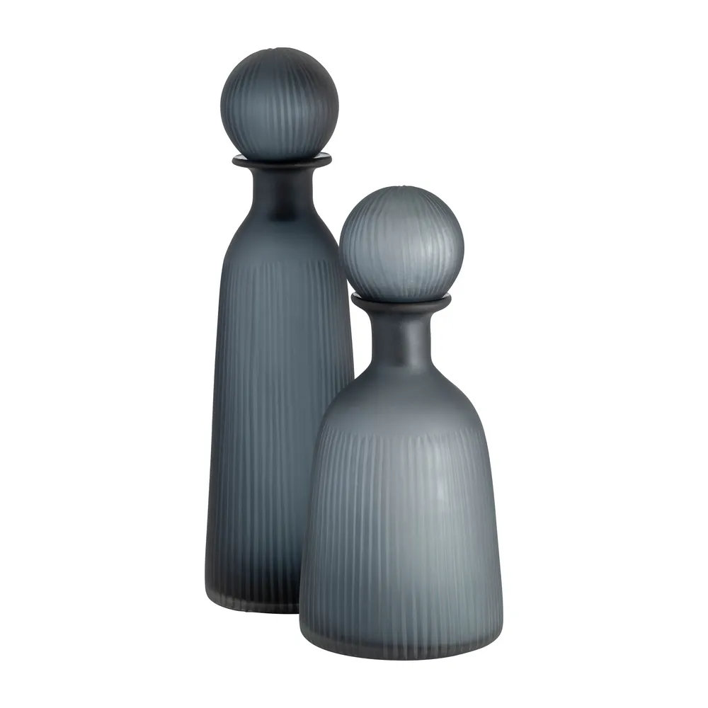 BRENTONFORD BLUE GLASS VASE 17 (IN)
