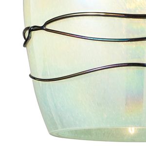 Vines 5'' Wide 1-Light Mini Pendant - Satin Nickel with Mint Glass 3