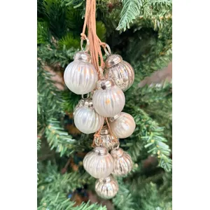 Antique Silver Mercury Ornament Bunch Set of 12 2