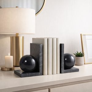 HELTONPORT SET OF 2 BLACK BOOKENDS 6 (IN) 11