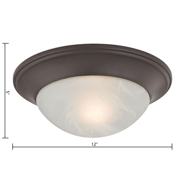 Fluor 12'' Wide 1-Light Flush Mount - Oil Rubbed Bronze
