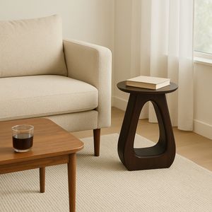 20" CUT-OUT BASE ACCENT TABLE, WALNUT 9