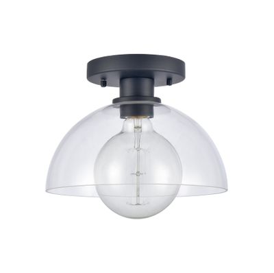 Julian 10″ Wide 1-Light Semi Flush Mount - Matte Black