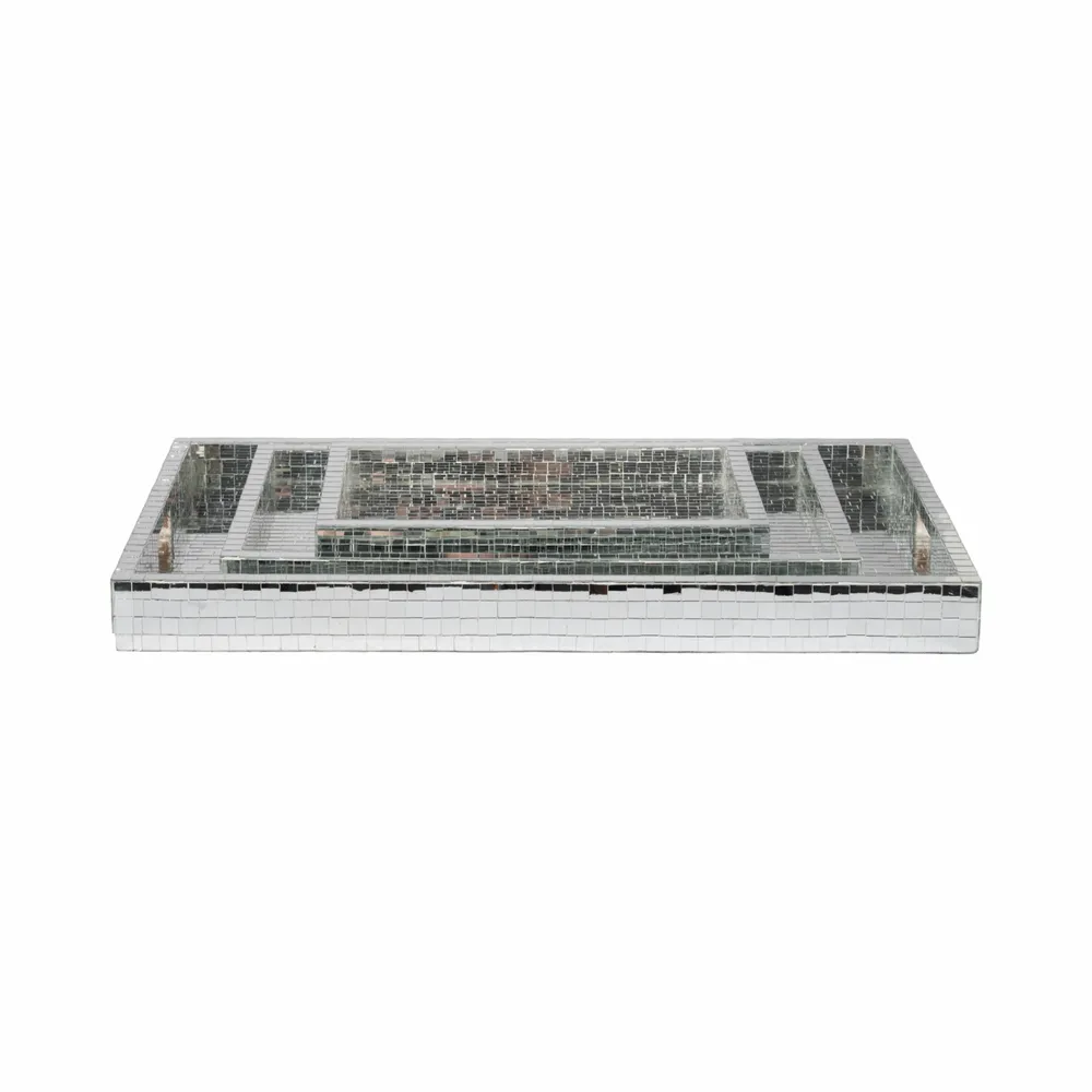EVERTONCROSS SET OF 3 SILVER TRAY 2 (IN)
