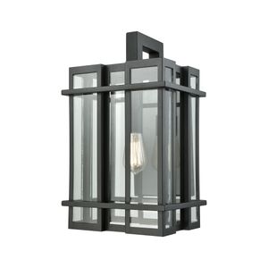 Glass Tower 18'' High 1-Light Outdoor Sconce - Matte Black 1