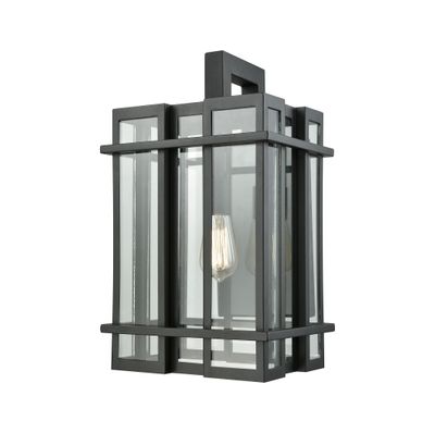 Glass Tower 18″ High 1-Light Outdoor Sconce - Matte Black