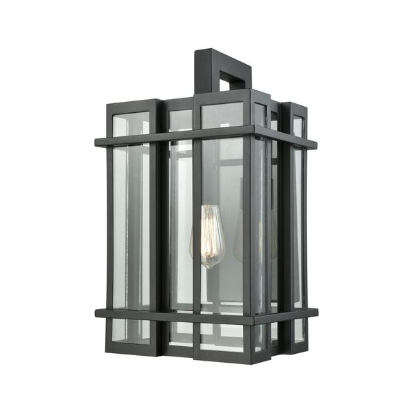 Glass Tower 18'' High 1-Light Outdoor Sconce - Matte Black
