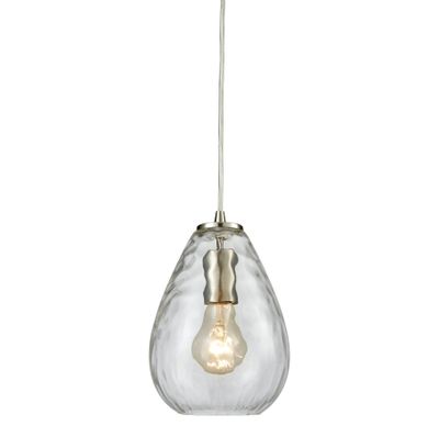 Lagoon 6″ Wide 1-Light Mini Pendant - Satin Nickel with Clear