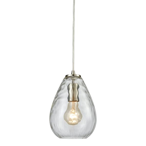 Lagoon 6'' Wide 1-Light Mini Pendant - Satin Nickel with Clear