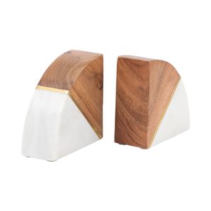 HAMPTONWICK SET OF 2 WHITE BOOKENDS 5 (IN) 4
