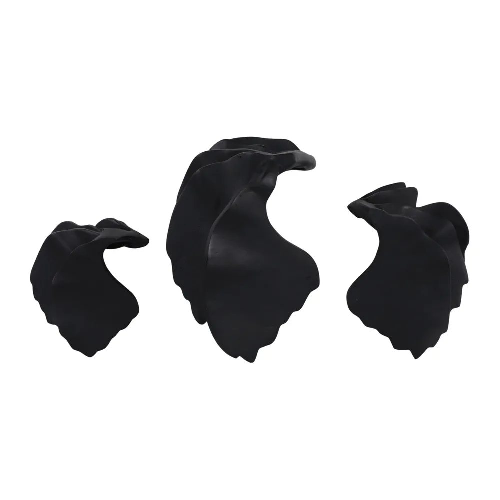 JORDANFORD SET OF 3 BLACK WALL SCULPTURES 11 (IN)